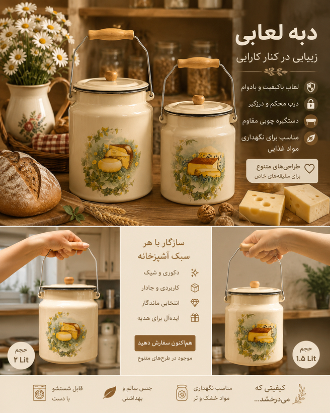 دبه لعابی طرح پنیر